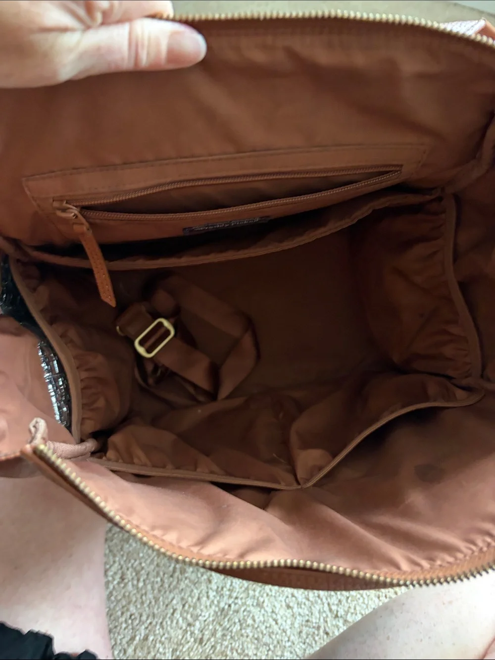 Freshly Picked Brown diaper bag backpack.